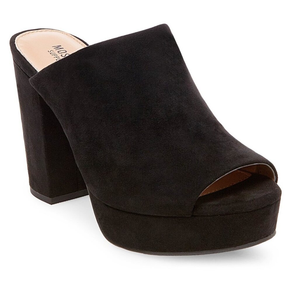 MOSSIMO Black Suede Platform Mules | Size 11M w/Box